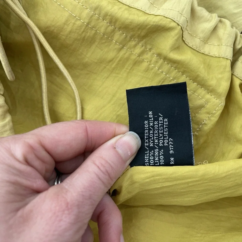 Womens Vintage Butter Yellow Gorpcore Utility Windbreaker technical Jacket Large
